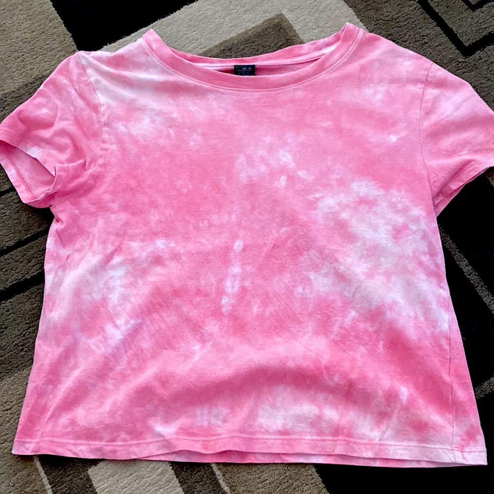 Tie dye pink and white tee